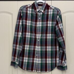 J Crew Men’s Slim Fit Plaid Button-Down Shirt Small Red/Green/Blue/White